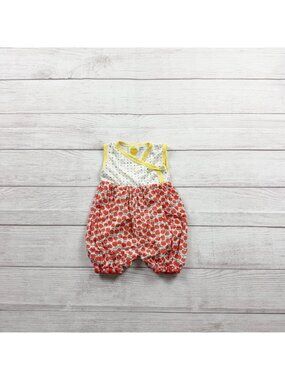 Kumquat Baby Romper Fruit Print Sleeveless Wrap One Piece Playsuit 3-6 Months